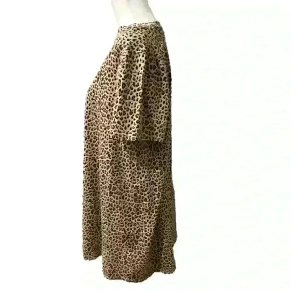 Hudson Gray Cheetah Leopard Animal Print Casual T Shirt Cotton Dress - Picture 4 of 6